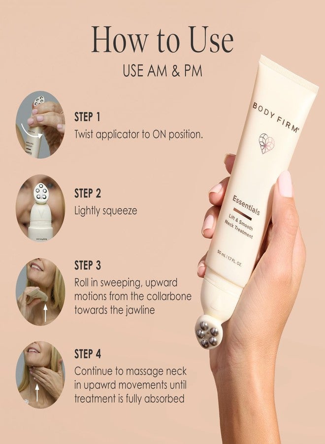 Body Firm Crepe Erase Lift & Smooth Neck Serum, Firming Neck Cream & Anti Aging Serum With TruFirm Technology, Peptides, Caffeine & Vitamin B3, Skin Care For Women, Roller Ball Applicator, 1.7 FL Oz - Image 3